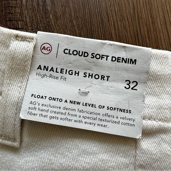 Adriano Goldschmied Womens Analeigh Short 32 Powder Ivory High Rise 3.5” Denim - Picture 6 of 9